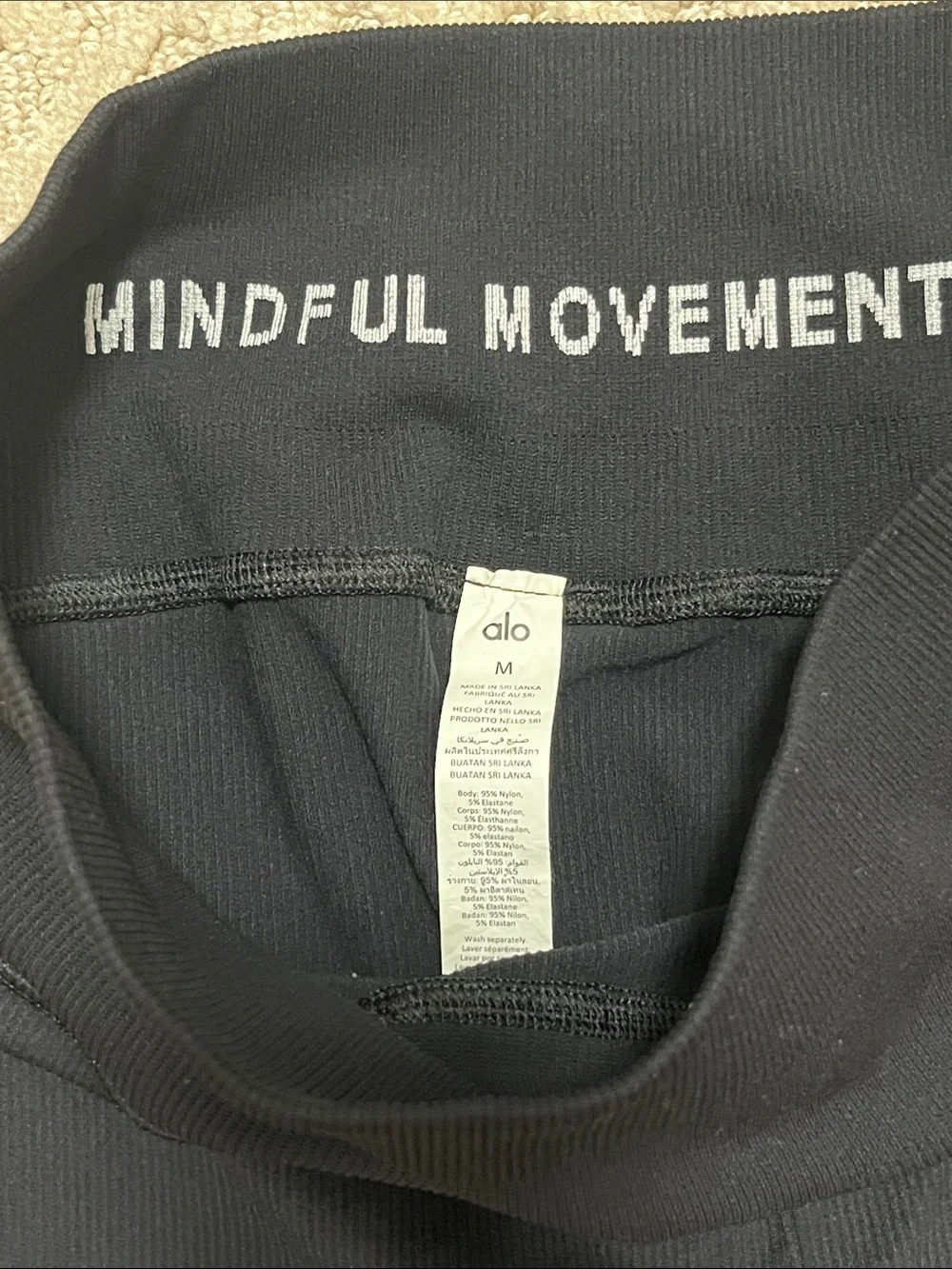 ALO Yoga Black seamless ribbed High-Waist Leggings